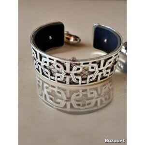 Brighton Innsbruck Narrow Christo Cuff, Pewter/Sand Insert/Black Wear 3 Ways